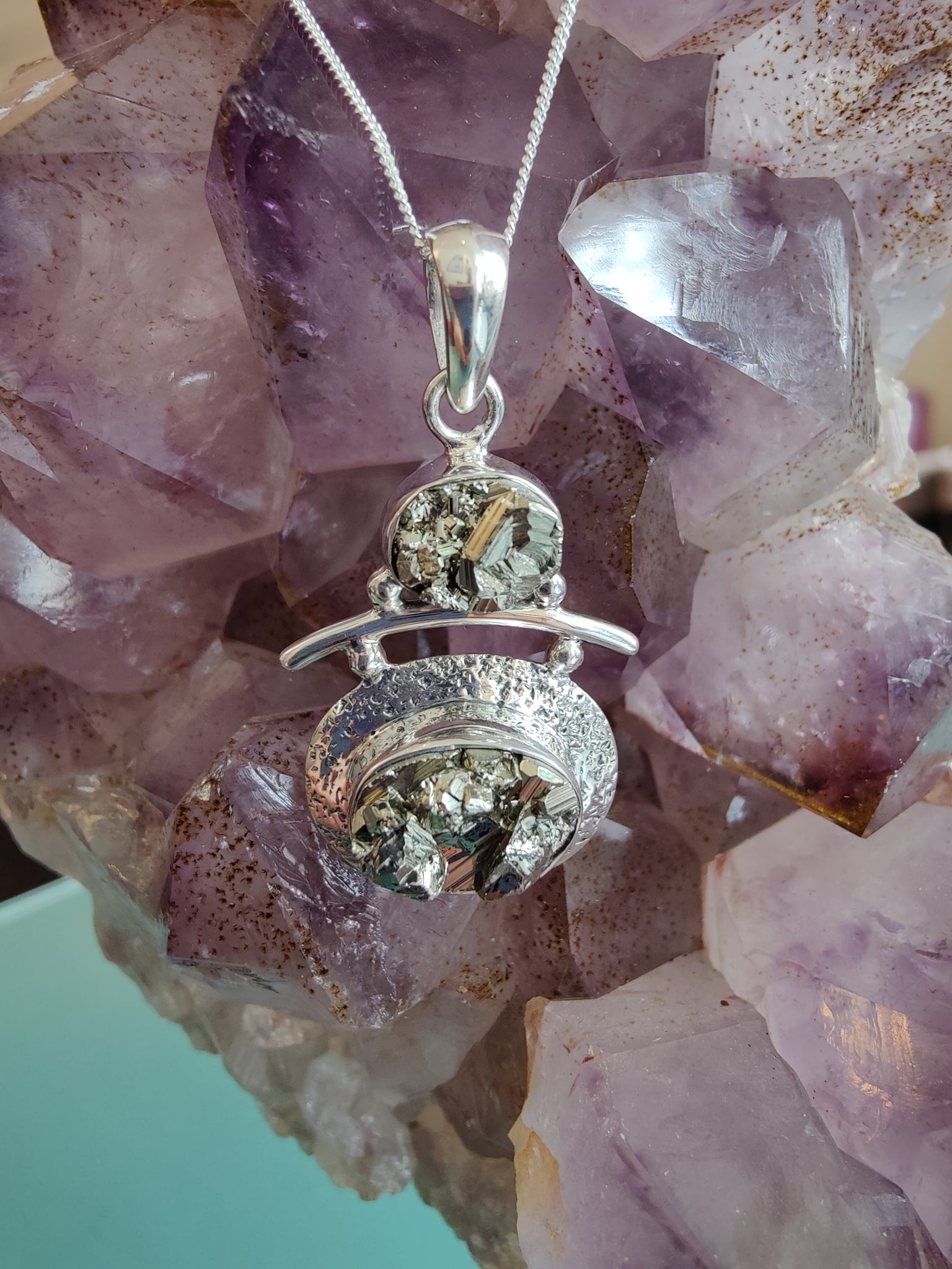 Sterling Silver & Pyrite Necklace