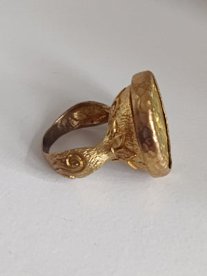 Lost Treasure Gold Coin RIng, size 9.5
