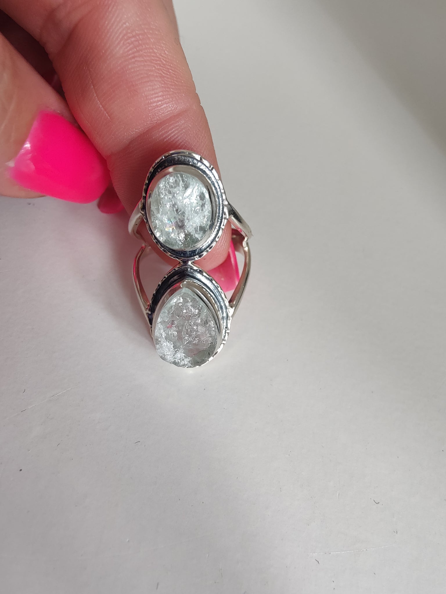 Sterling Silver and Quartz Ring, size 7