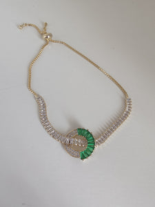 Gold & Emerald Tone Bracelet