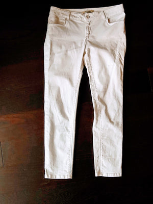 White Low Casual Jeans, Size 40
