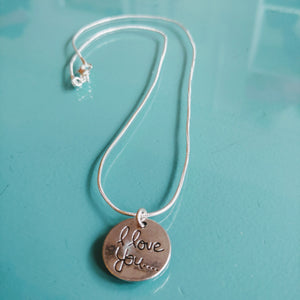 Sterling I Love You Necklace