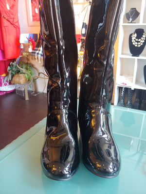 Black Patent Leather Boots