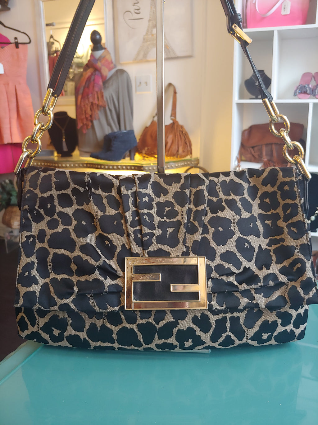 Fendi Leopard Cloth Handbag