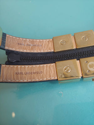 Karl Lagerfeld Zip Double Strap Watch/ Cuff Bracelet