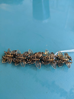 Vintage Brass Butterfly Bracelet & Earrings