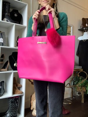 Large Hot Pink Vince Camuto Tote Bag