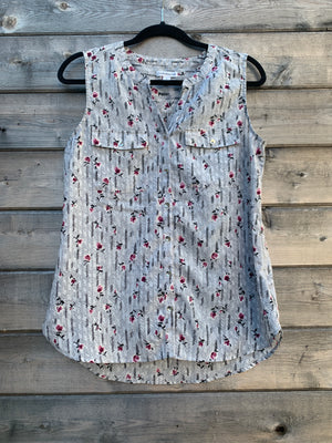 Croft and Barrow Sleeveless Floral Blouse