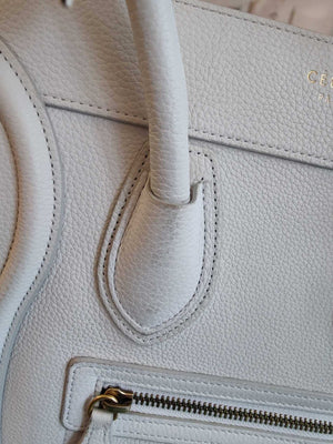 Celine Micro Luggage Handbag Off White