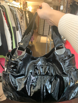 Black Patent Leather Kooba Shoulder Bag